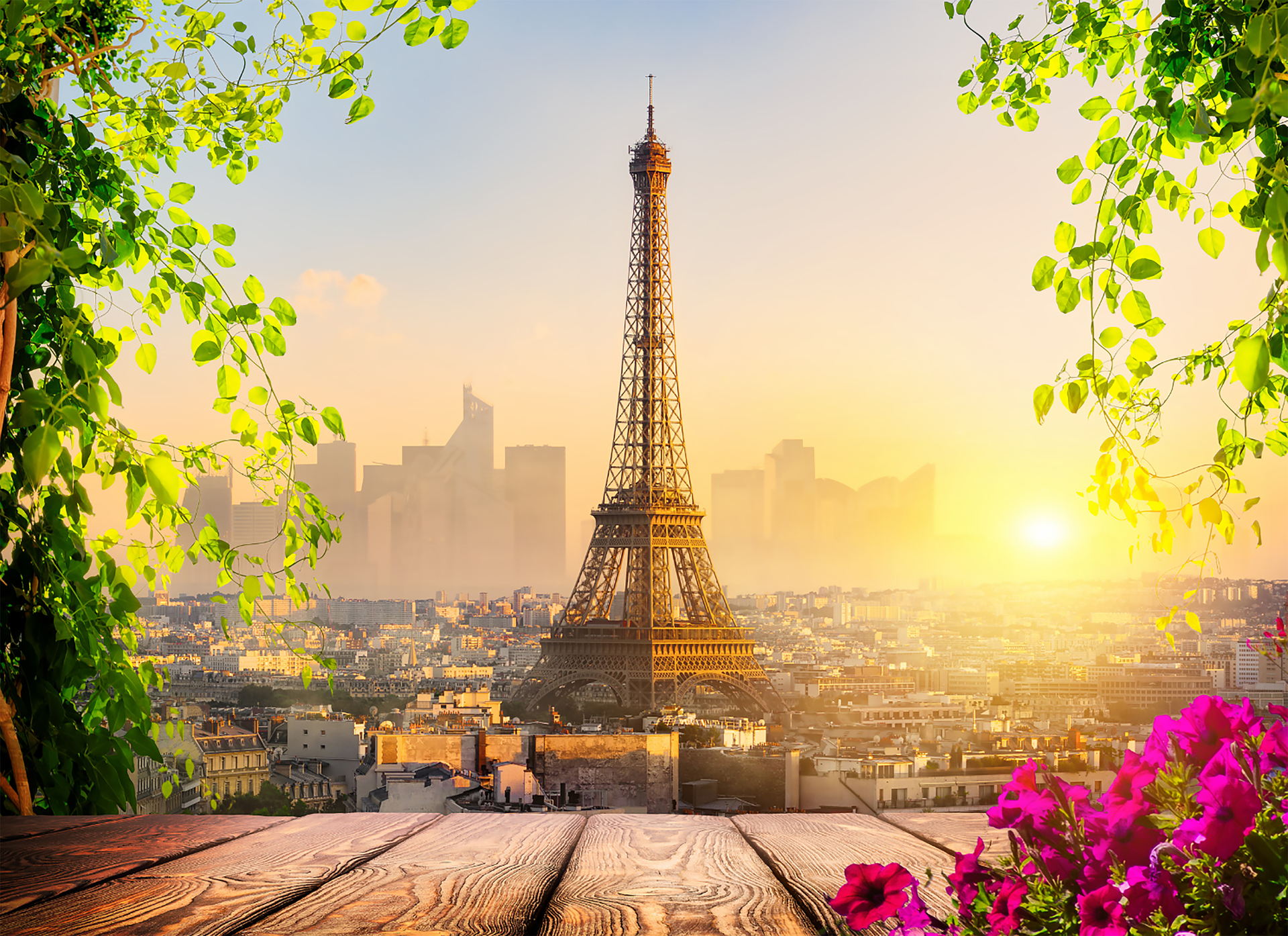 The Eiffel Tower at twilight